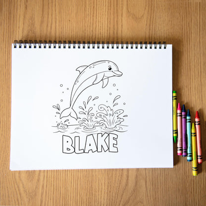Personalized Ocean Coloring Book - Custom Name Sea Creature Activity For Kids