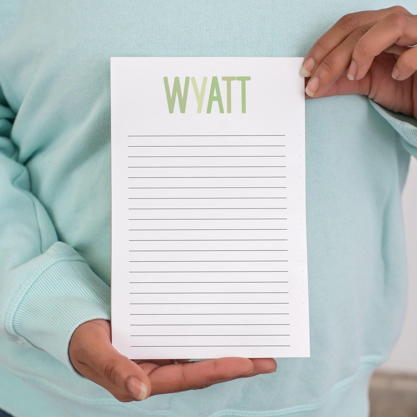 Personalized Colorful Notepads - Custom Name Notepad with Rainbow Design | Teacher Gift Ideas & School Staff Notepad