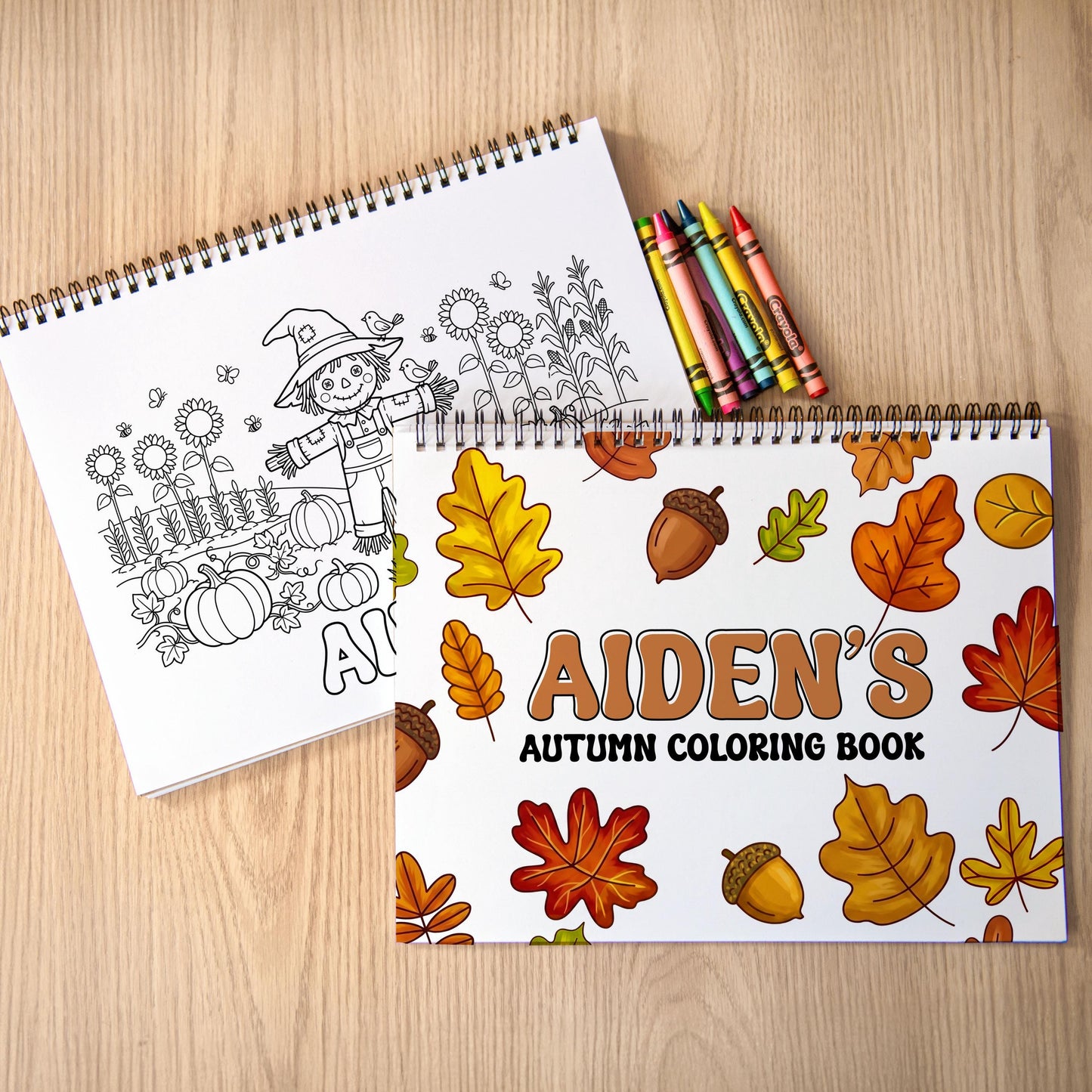 Personalized Autumn Coloring Book - Kids Fall Coloring Pages & Holiday Gift