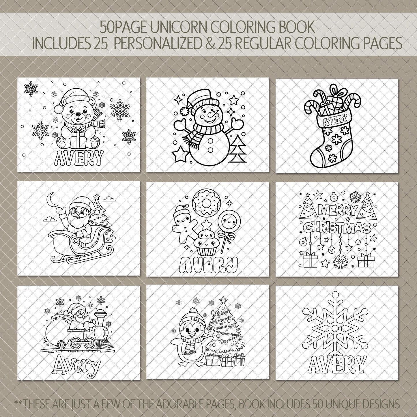 Personalized Christmas Coloring Book - Holiday Activity Book With Custom Name & Spiral Bound Pages