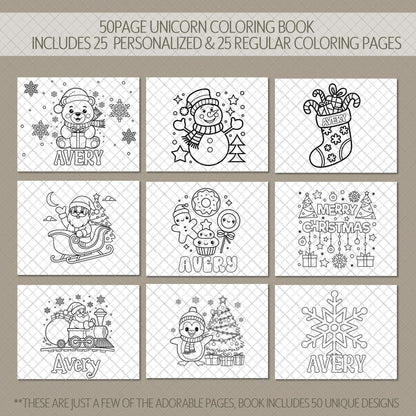 Personalized Christmas Coloring Book - Holiday Activity Book With Custom Name & Spiral Bound Pages