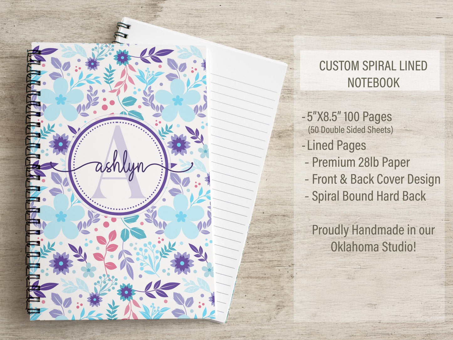 Personalized Stationery Set - Kids Letter Writing Kit with Floral Notebook & Pen