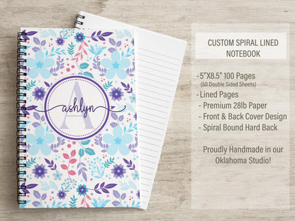 Personalized Stationery Set - Kids Letter Writing Kit with Floral Notebook & Pen