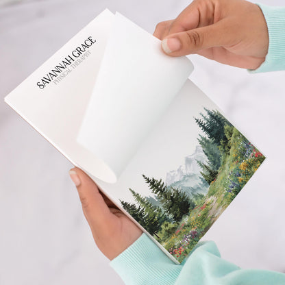 Personalized Notepad – Custom Forest Nature Notepads With Wildflower Hiking Design