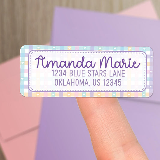 Custom Return Address Labels - Personalized Kids Address Stickers | Cute Heart & Waterproof
