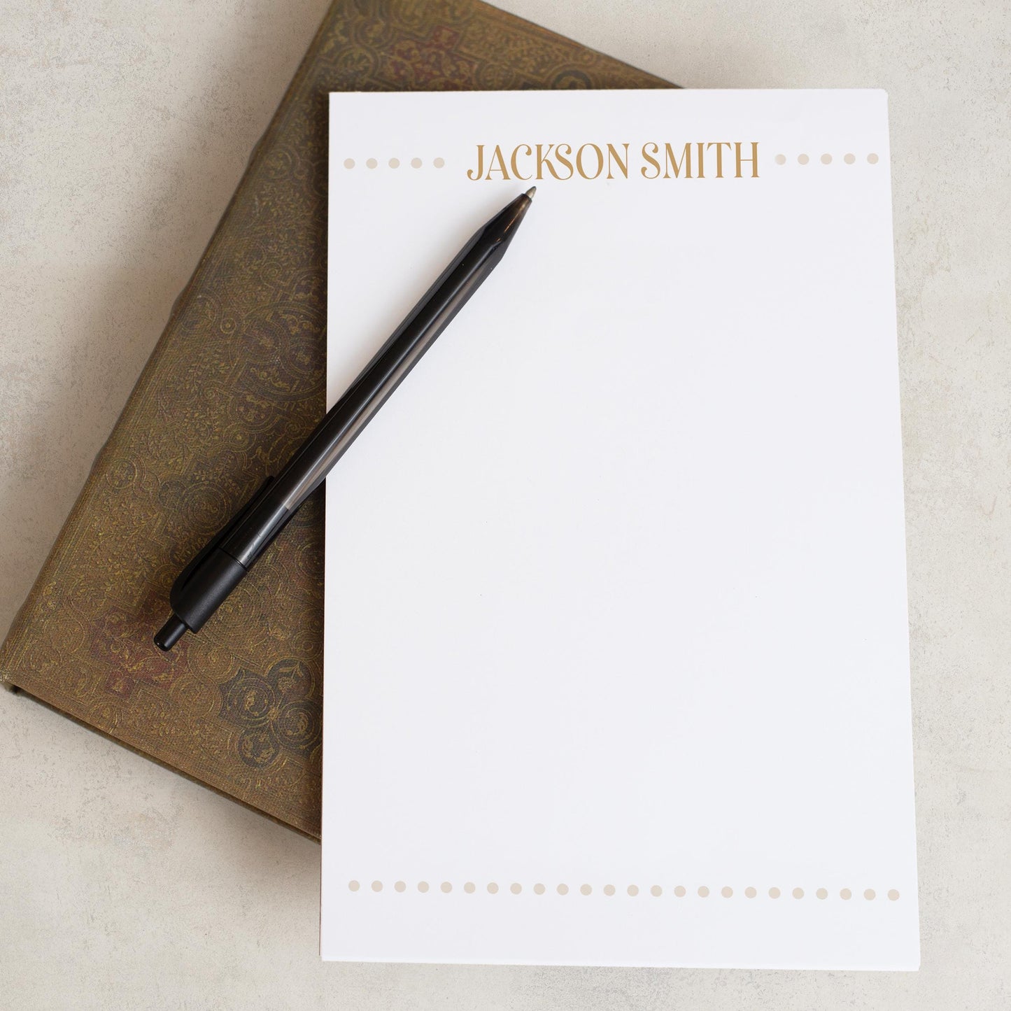 Personalized Notepad - Custom Monogram Notepad with Hard Backing | Professional Stationery