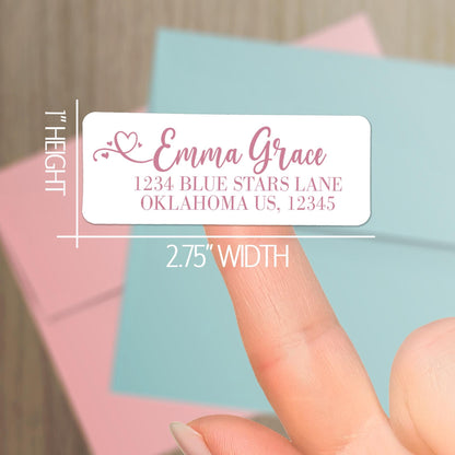 Custom Return Address Labels - Personalized Script Address Stickers, Waterproof & Smudge Proof
