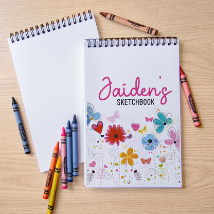 Personalized Sketchbook - Kids Drawing Pad With Name | Spiral Bound Art Book
