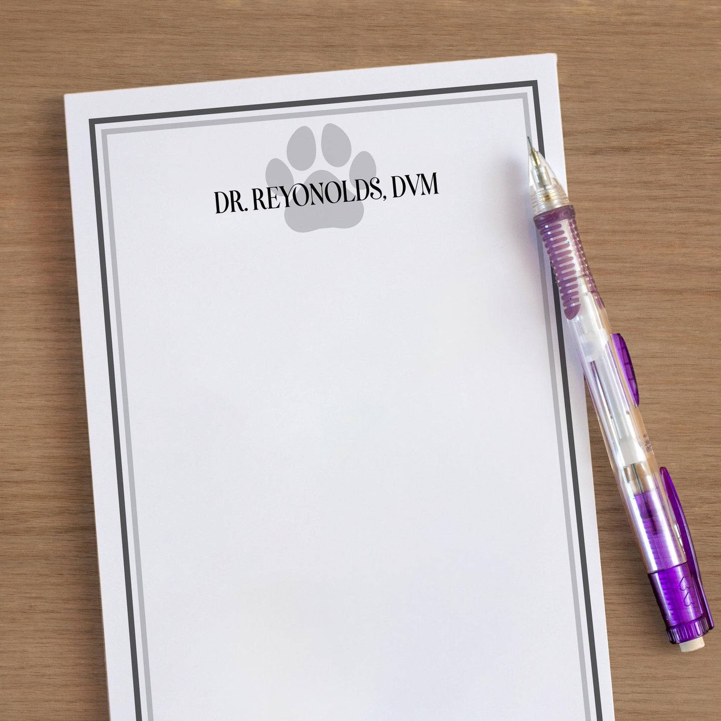 Personalized Paw Print Notepad - Custom Name Stationery | Pet Groomer Gift Idea