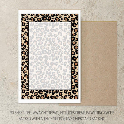 Personalized Stationery Set - Leopard Print Letter Writing Set with Premium Paper & Envelopes