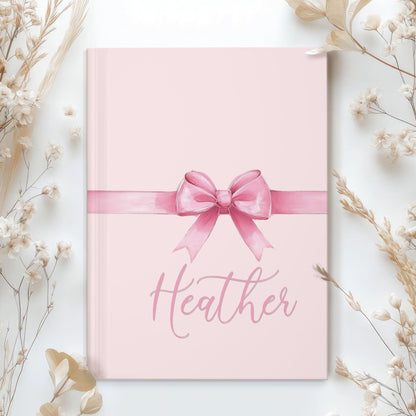 Personalized Pink Journal - Deluxe Hardcover Aesthetic Notebook with Custom Name