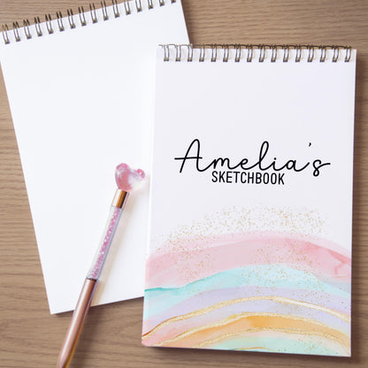 Girls Personalized Sketchbook – Custom Art Books with Heavyweight Drawing Paper for Kids