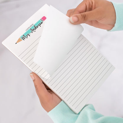 Personalized Teacher Notepad - Custom Name Stationery | Classroom Notepads Gift