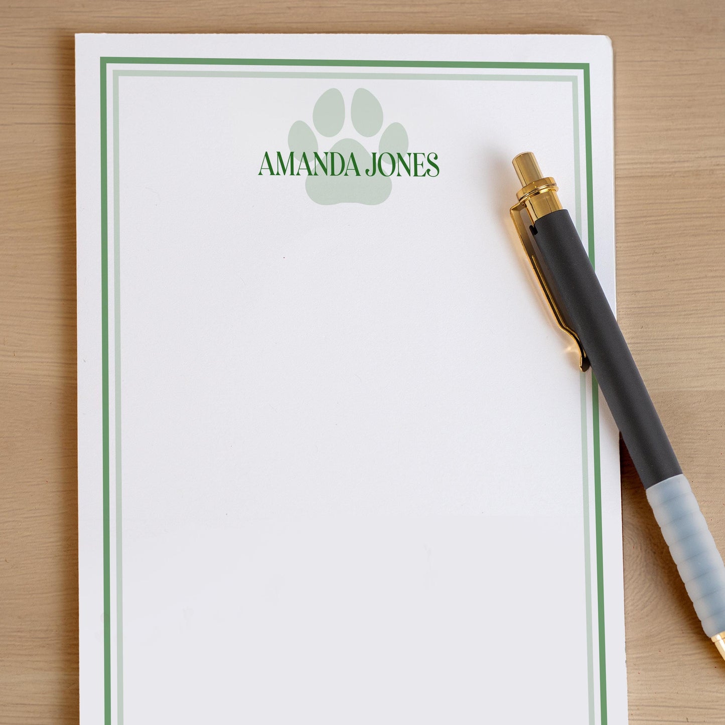Personalized Paw Print Notepad - Custom Name Stationery | Pet Groomer Gift Idea