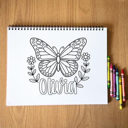 Personalized Butterfly Coloring Book - Custom Kids Coloring Book Gift With Name