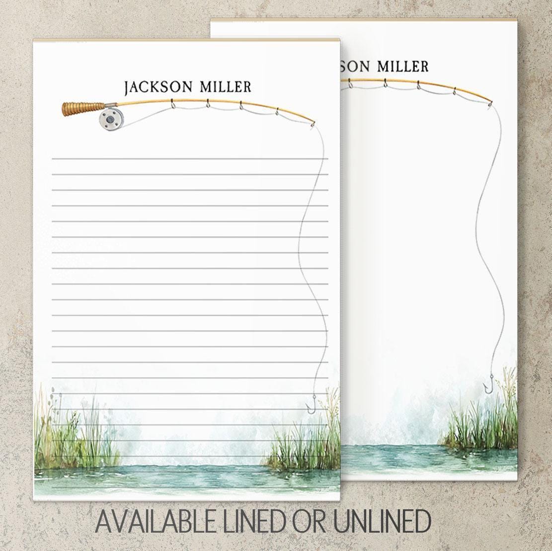 Personalized Fishing Notepad - Custom Name Notepads | Men's Stationery Gifts