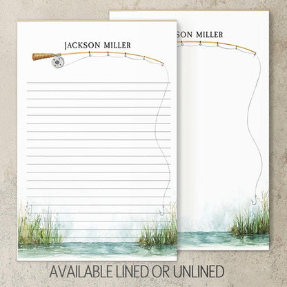 Personalized Fishing Notepad - Custom Name Notepads | Men's Stationery Gifts
