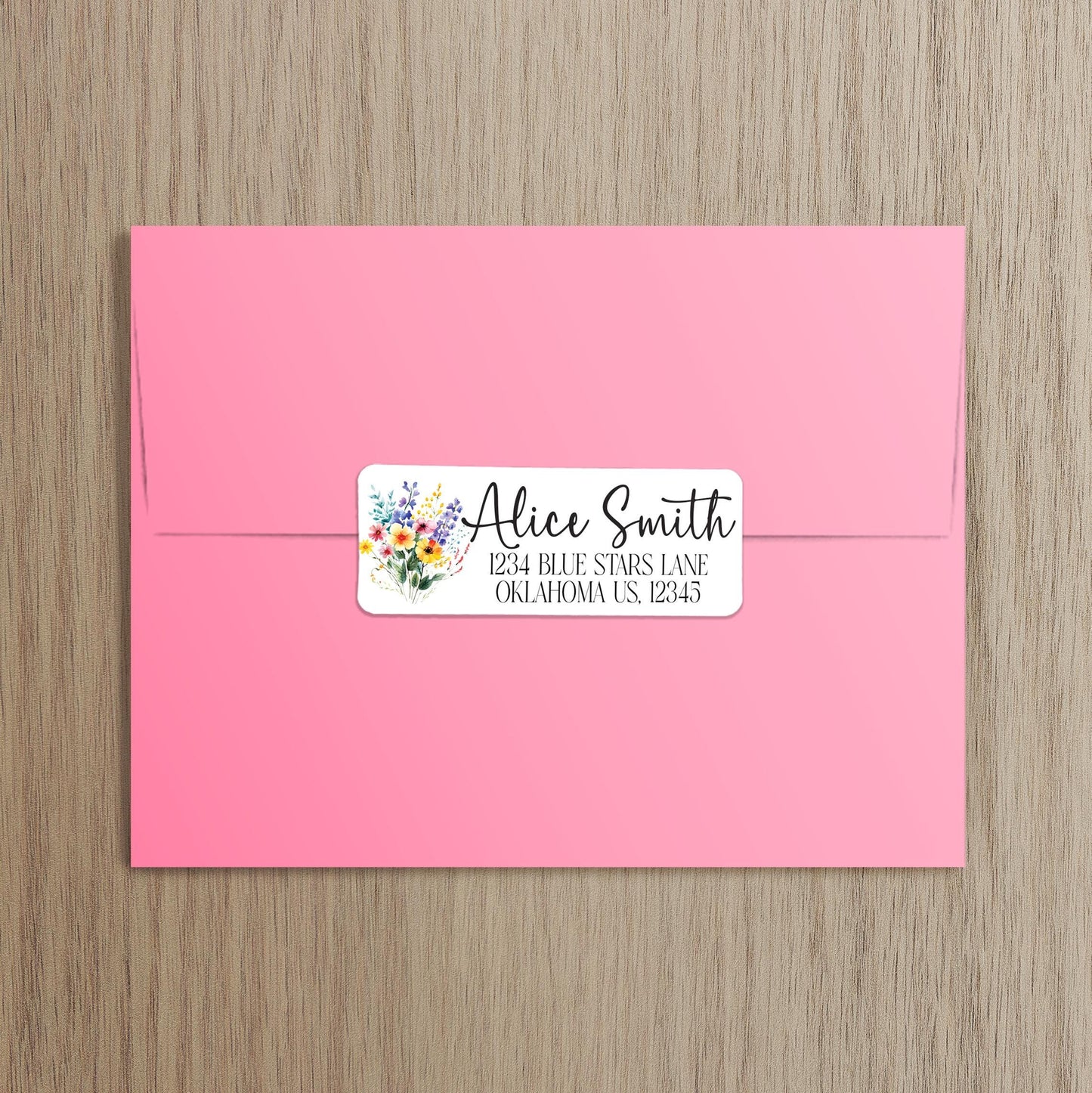 Custom Address Labels - Rainbow Flower Return Address Stickers | Water Resistant, Smudge Proof