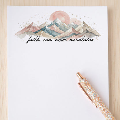 Personalized Notepads – Faith Can Move Mountains Motivational Notepad Gift