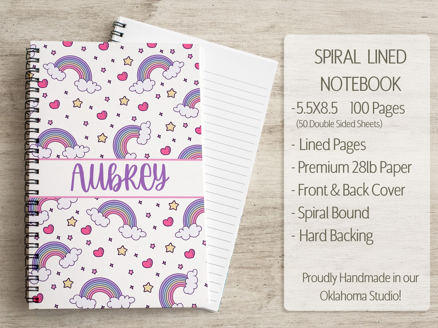 Personalized Stationery Set - Rainbow Letter Set with Girls Writing Paper & Custom Note Cards