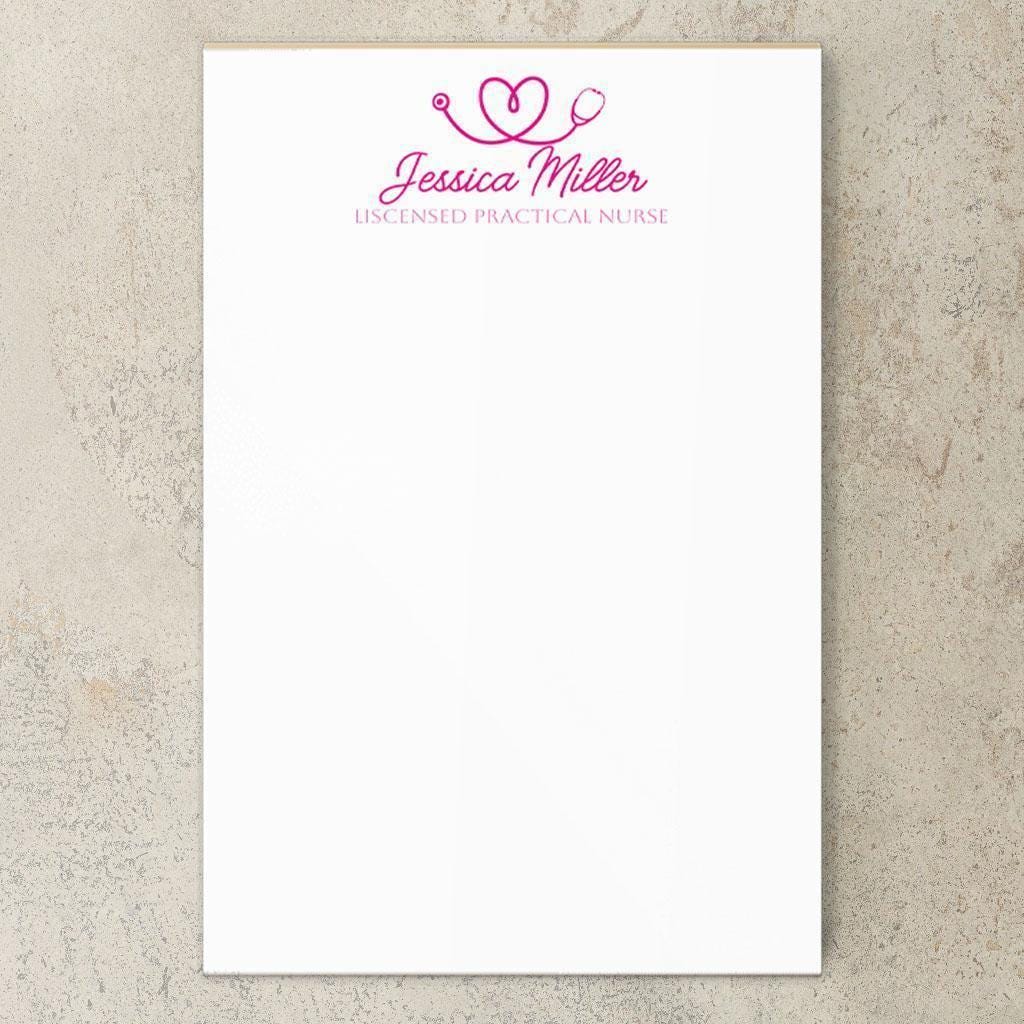 Personalized Nurse Notepad - Custom Name Stationery | RN LPN CNA Notepads Gift