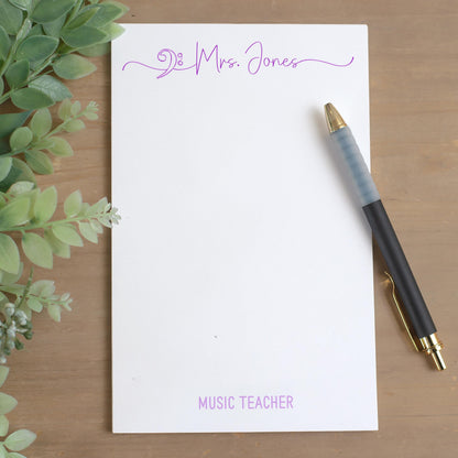 Personalized Music Notepad – Custom Music Notes Notepad | Unique Musician Gift Ideas