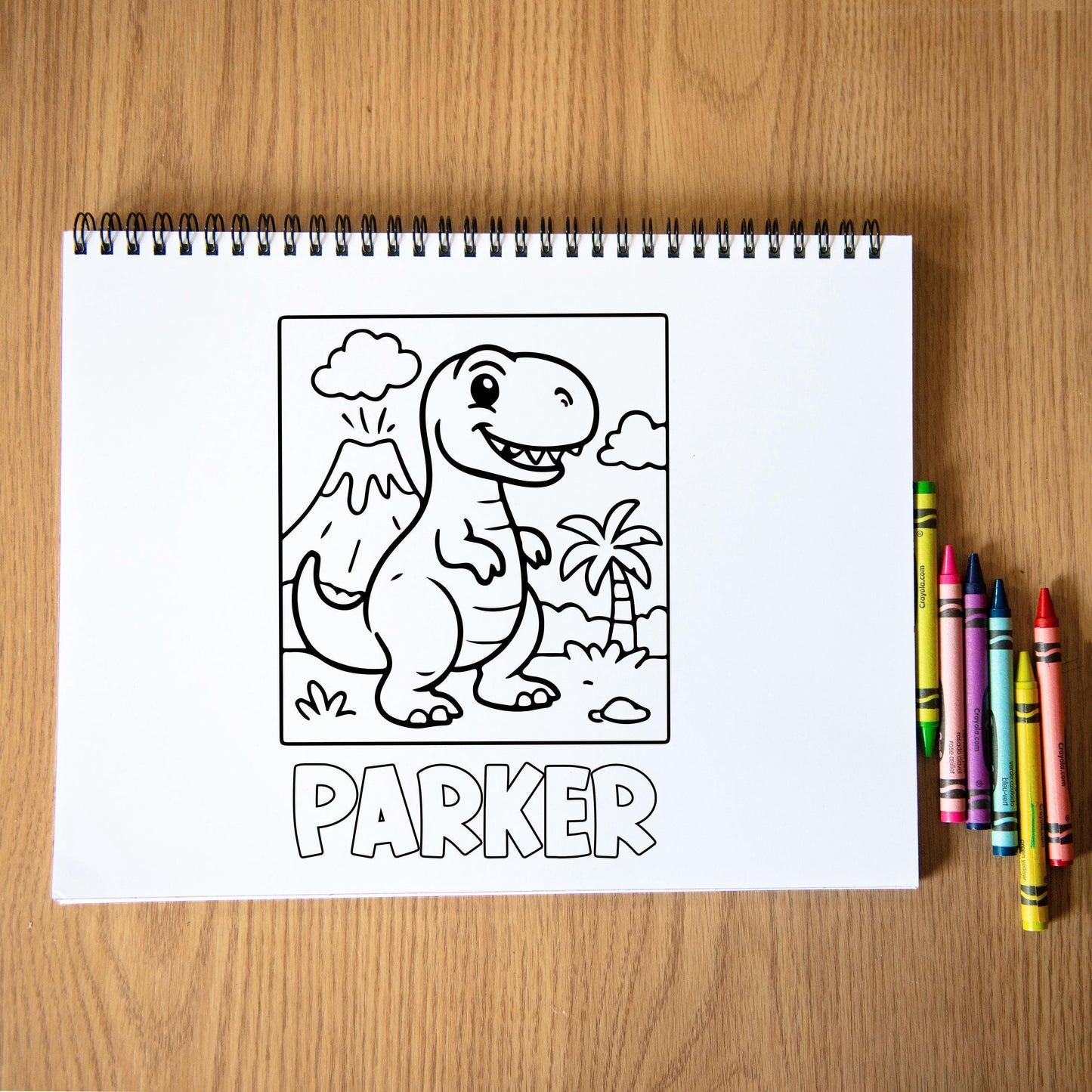 Personalized Dinosaur Coloring Book - Custom Kids Art Activity Book With Name & Party Favors