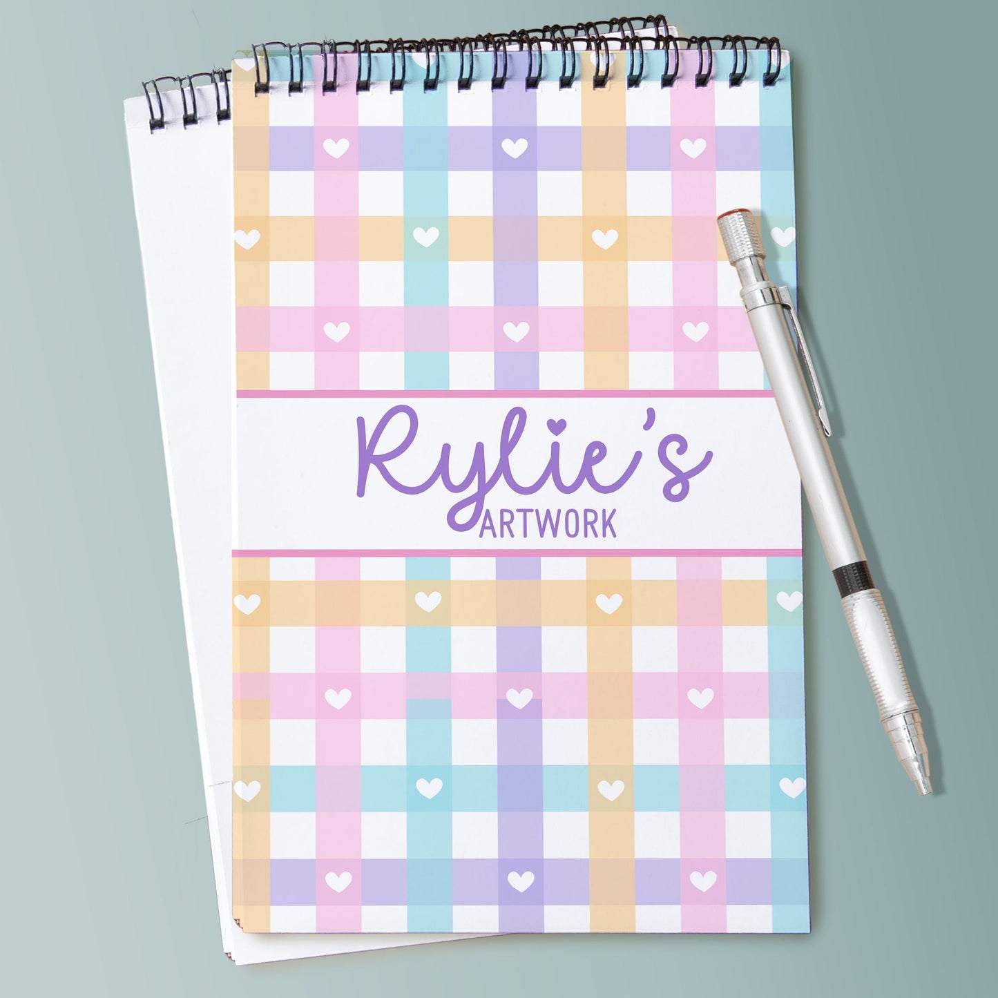 Girls Personalized Sketchbook - Custom Art Book With Name | Spiral Bound Drawing Pad