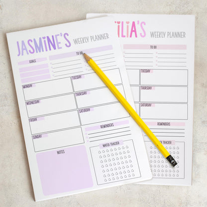 Personalized Weekly Planner - Custom Name Notepad | Calendar To Do List