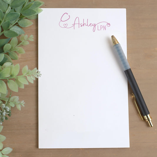 Personalized Nurse Notepad - Custom Name Stationery | RN LPN CNA Notepads Gift