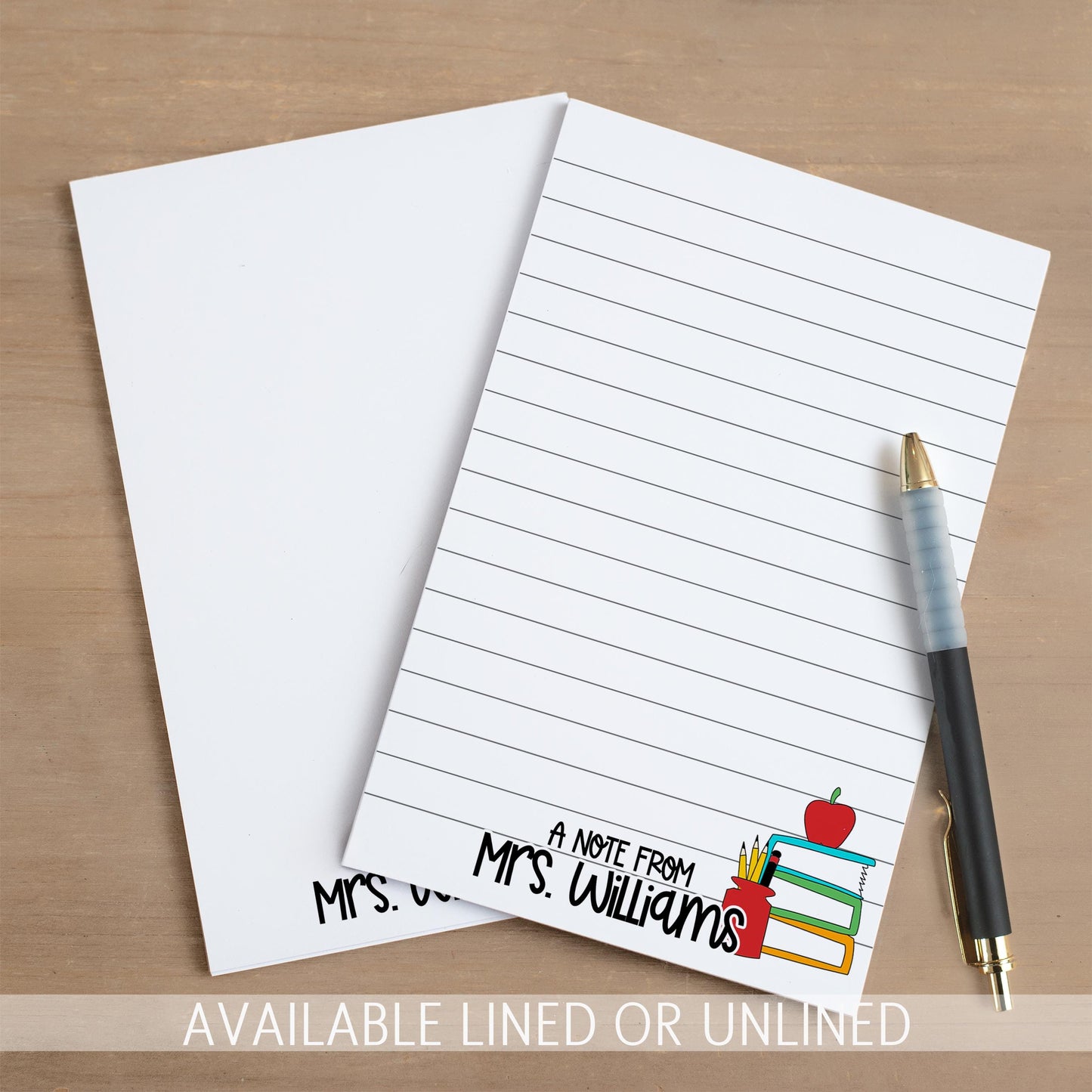 Personalized Teacher Notepad - Custom Name Stationery | Classroom Notepads & Teacher Appreciation Gifts