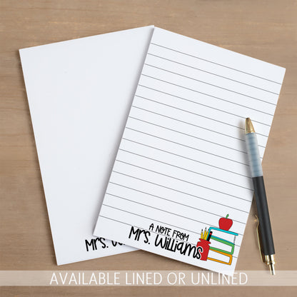 Personalized Teacher Notepad - Custom Name Stationery | Classroom Notepads & Teacher Appreciation Gifts