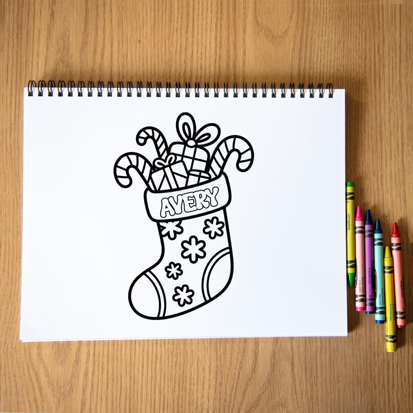 Personalized Christmas Coloring Book - Holiday Activity Book With Custom Name & Spiral Bound Pages