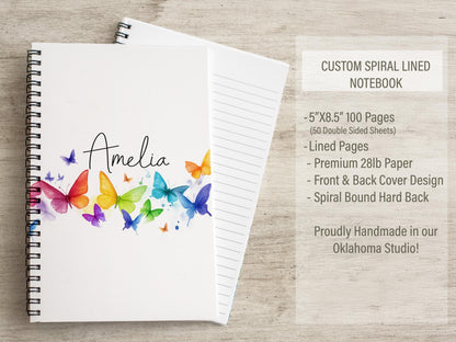 Personalized Stationery Set – Butterfly Letter Sets With Colorful Notepad & Notebook