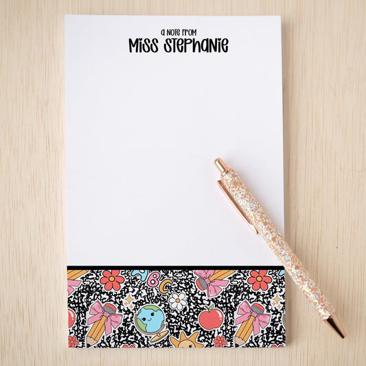 Personalized Teacher Notepad | Teacher Back To School Notepad - Custom Name Stationery & Gifts