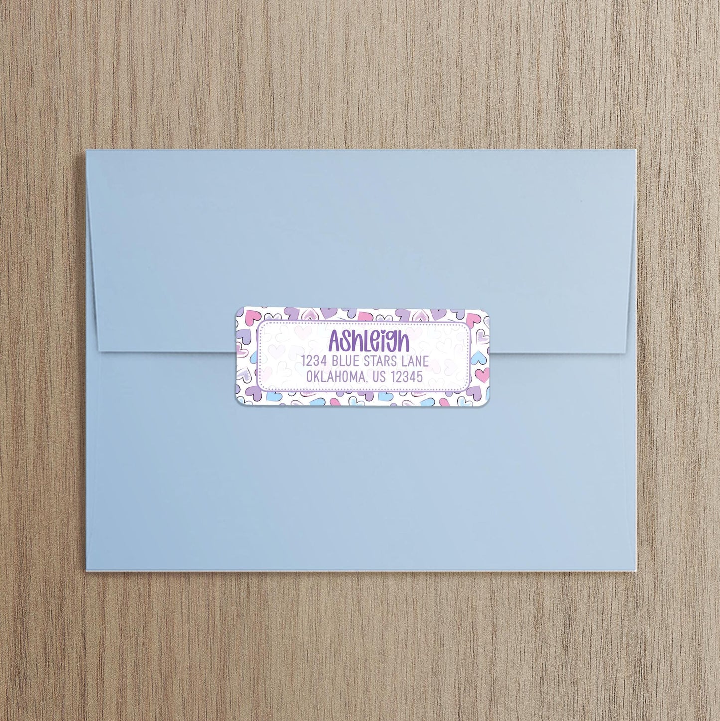 Personalized Address Labels | Cute Pastel Return Labels - Repositionable Letter Writing Stickers