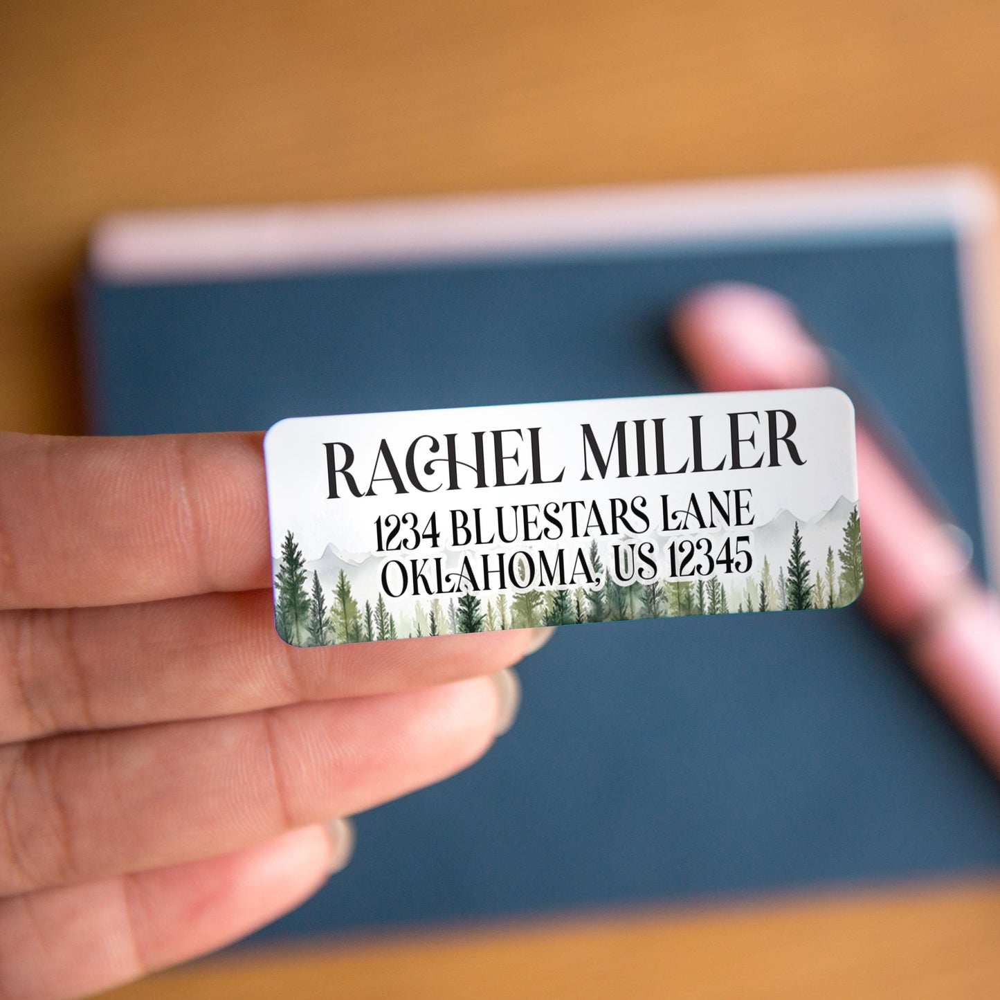 Custom Return Address Labels - Personalized Nature Mountain & Floral Stickers | Water Resistant