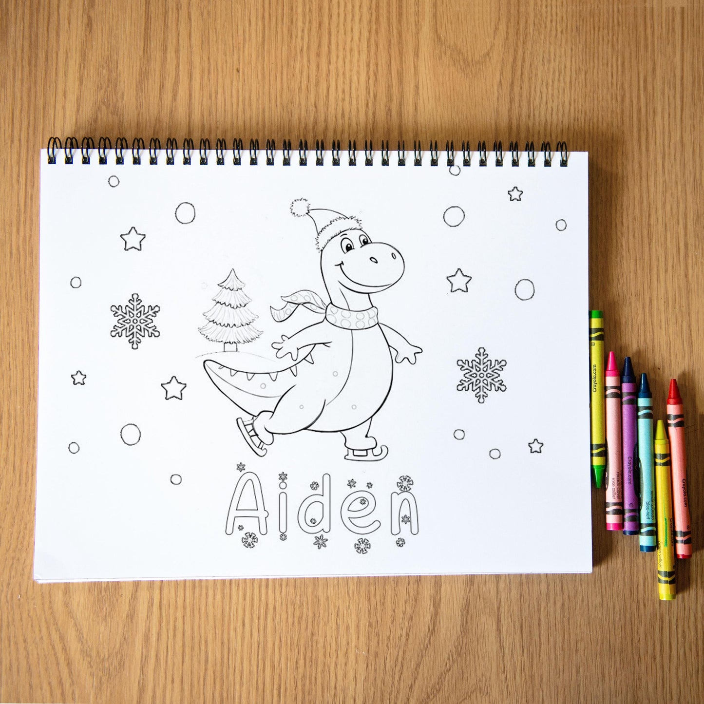 Personalized Christmas Coloring Book,Dinosaur Advent Calendar Fun