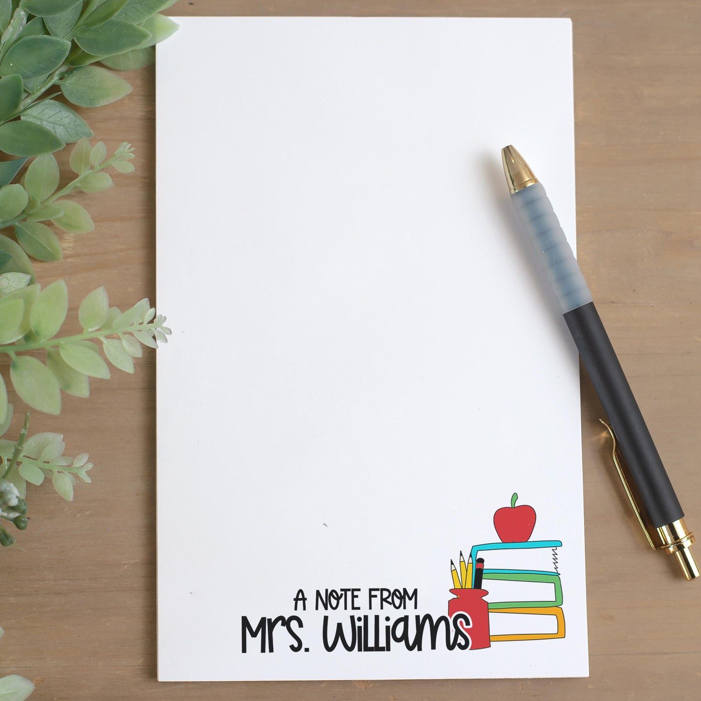Personalized Teacher Notepad - Custom Name Stationery | Classroom Notepads & Teacher Appreciation Gifts