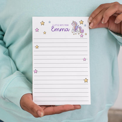 Personalized Unicorn Notepad – Custom Kids Notepad with Name | Cute Girls Stationery Gift