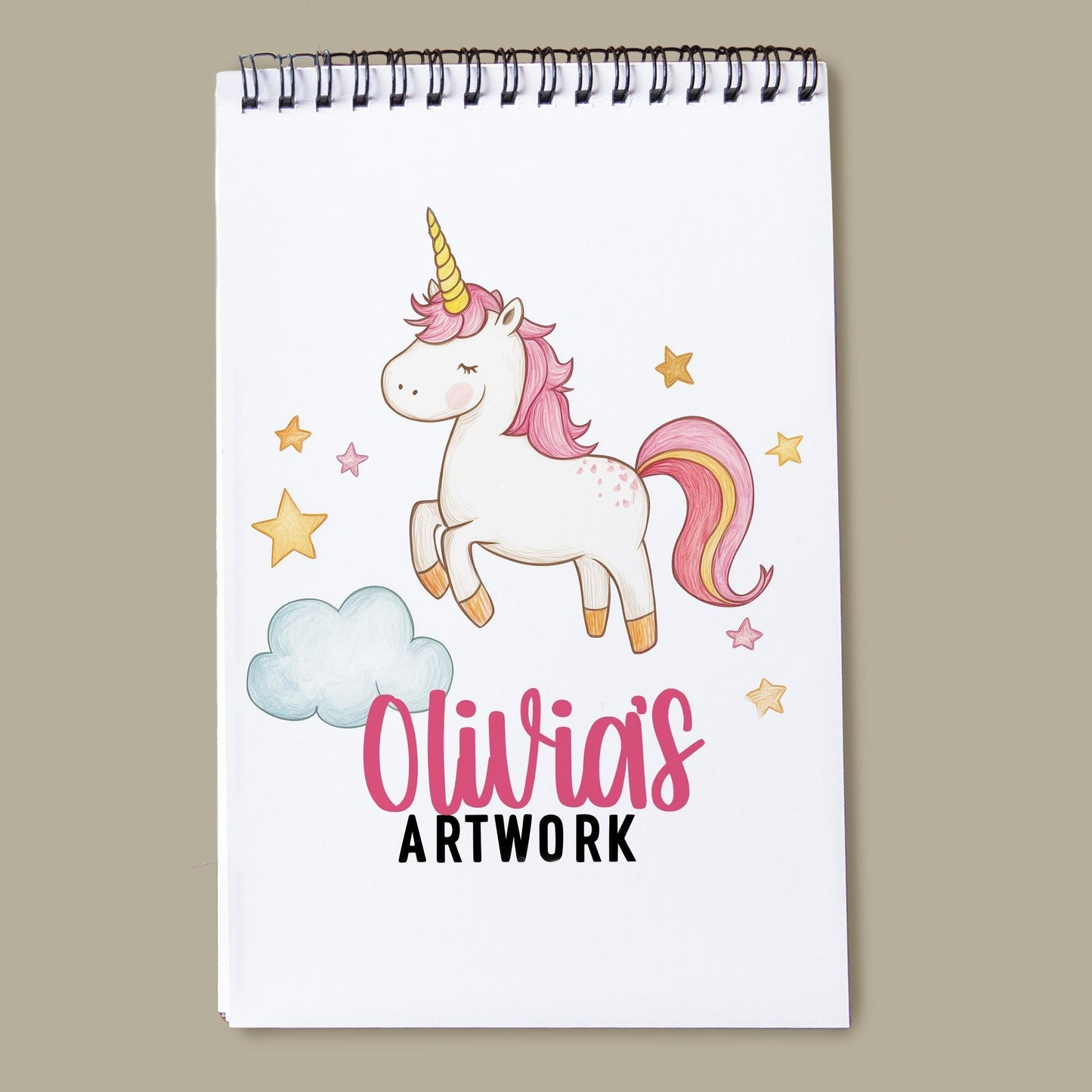Personalized Kids Sketchbook - Custom Drawing Pad with Name | Dinosaur Art Book