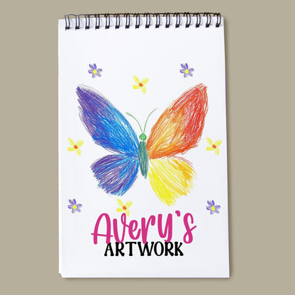 Personalized Kids Sketchbook – Custom Drawing Pad With Heavyweight Paper & Name