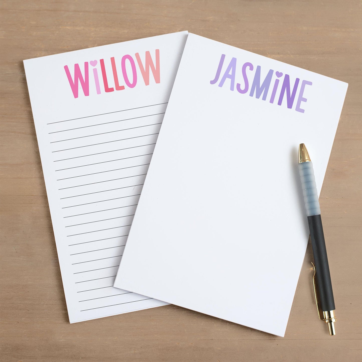Personalized Colorful Notepads - Custom Name Notepad with Rainbow Design | Teacher Gift Ideas & School Staff Notepad