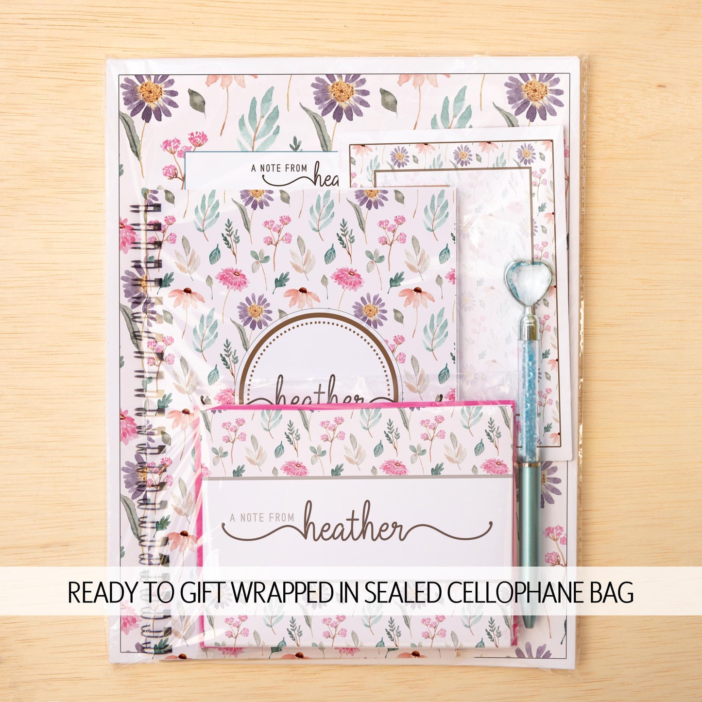 Personalized Stationery Set - Girls Star Letter Writing Set with Notebook and Pen