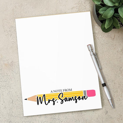 Personalized Teacher Notepad - Custom Name Stationery | Classroom Notepads & Teacher Appreciation Gifts