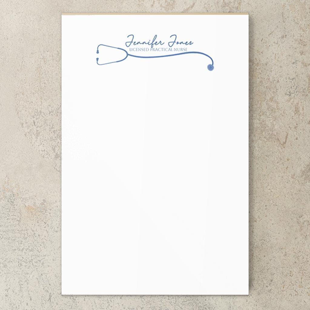 Personalized Nurse Notepad - Custom Name Stationery | RN LPN CNA Notepads Gift