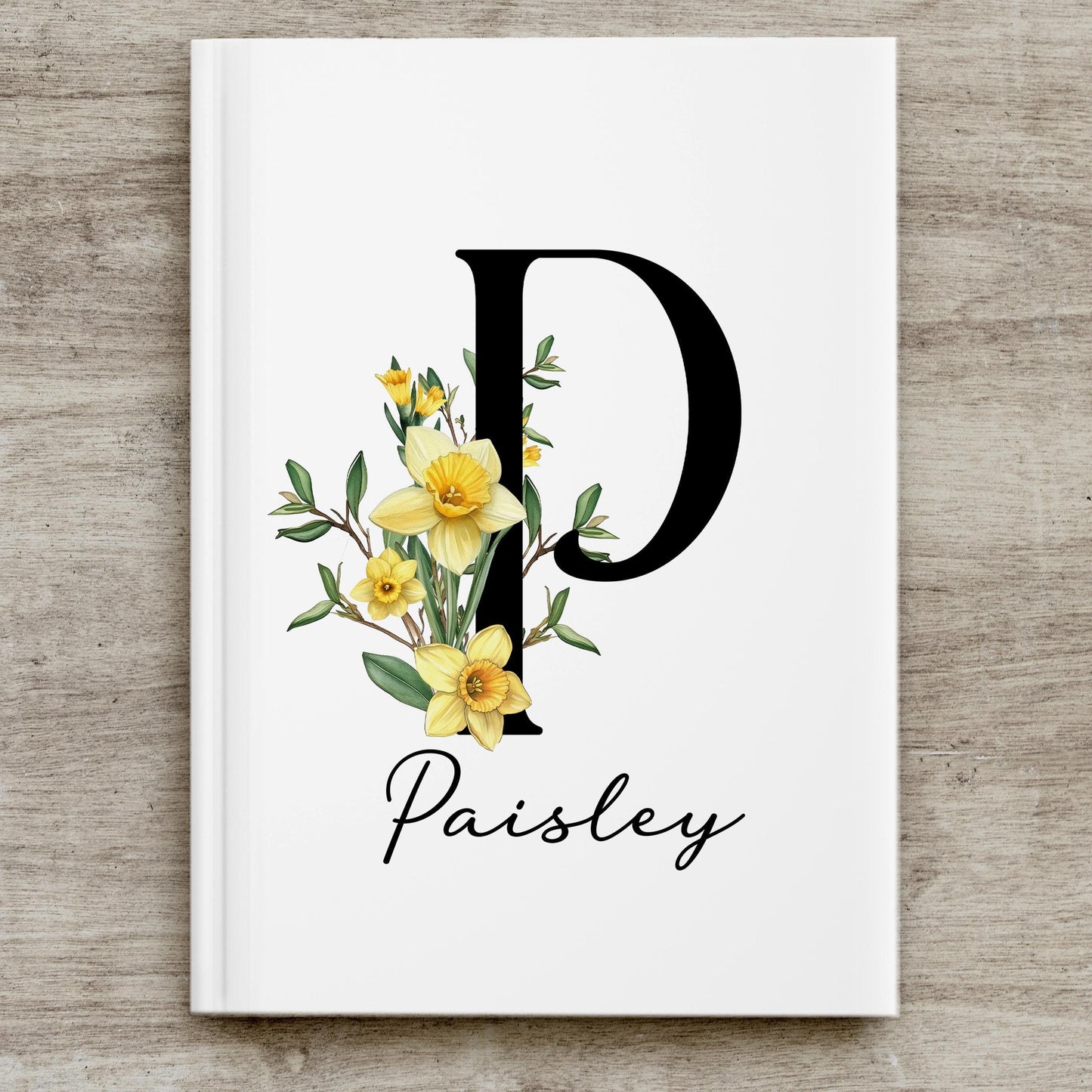 Personalized Journal – Deluxe Hardcover Notebook With Floral Birth Flower Gift