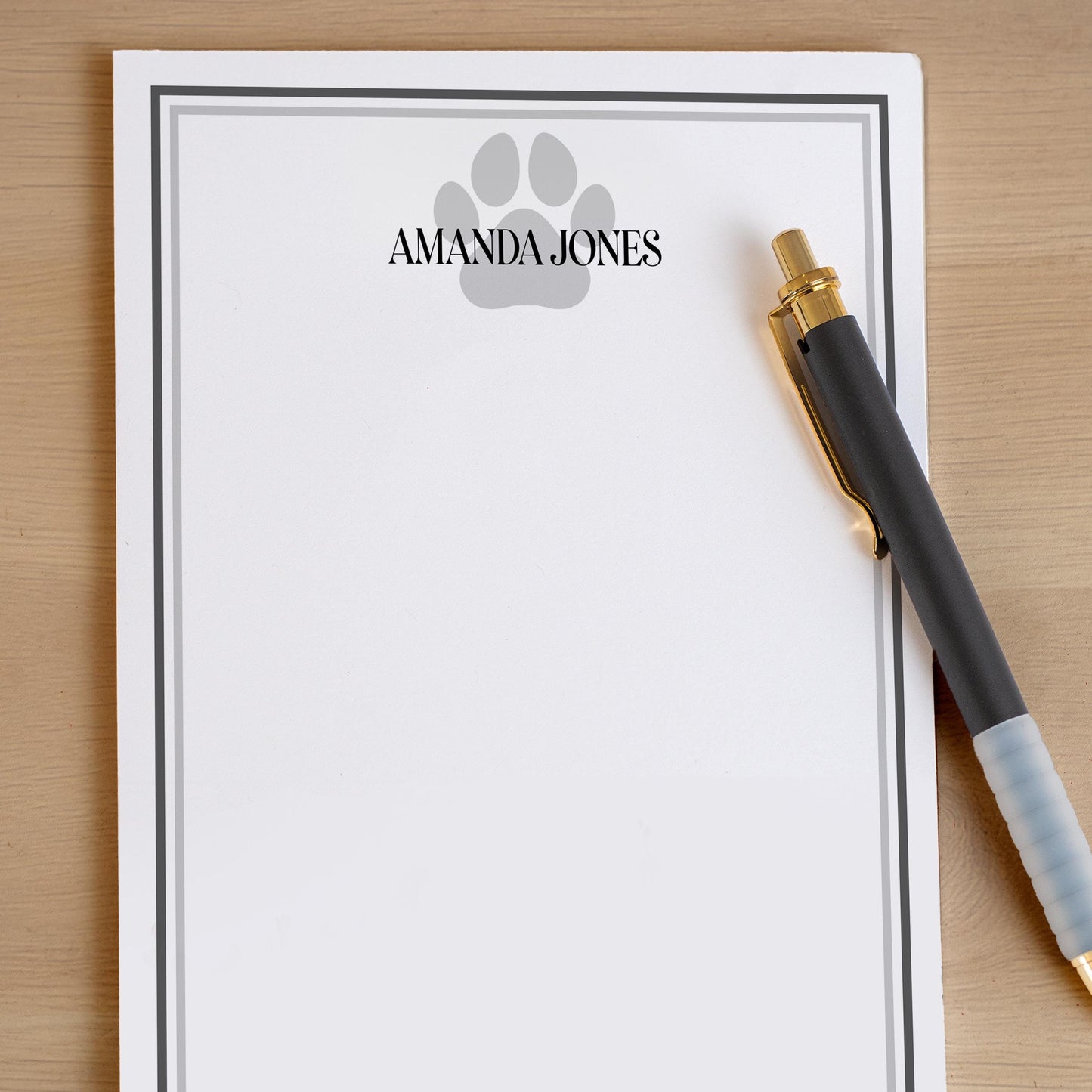Personalized Paw Print Notepad - Custom Name Stationery | Pet Groomer Gift Idea