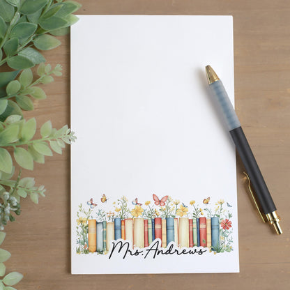 Personalized Teacher Notepad - Custom Name Classroom Note Pads With Tear Away Pages