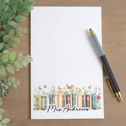 Personalized Teacher Notepad - Custom Name Classroom Note Pads With Tear Away Pages